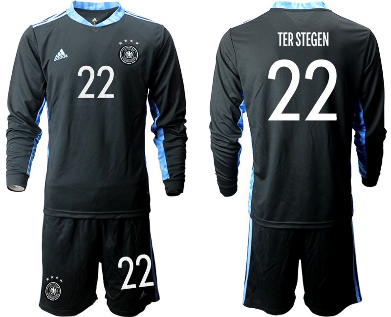 Men 2021 World Cup National Germany black long sleeve goalkeeper #22 Soccer Jerseys->germany jersey->Soccer Country Jersey